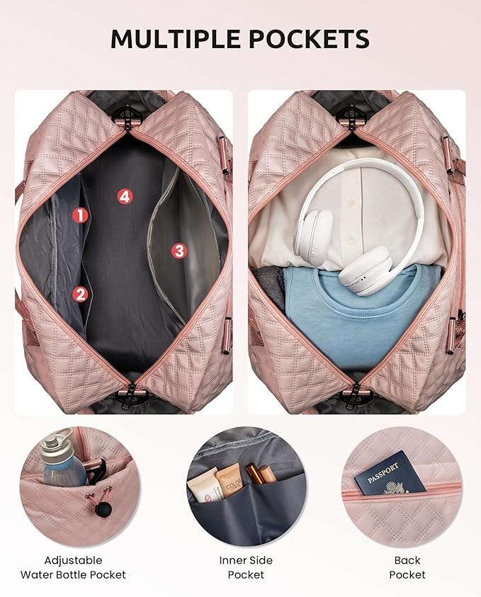 Birthday Gifts for 11 12 13 14 15 16 17 18 Year Old Girls Gifts-Initial Duffle Bag with Shoe Compartment, Letter Travel Bag with Makeup Bag，Birthday Gift GraduatIion Gifts for Her (Letter T)