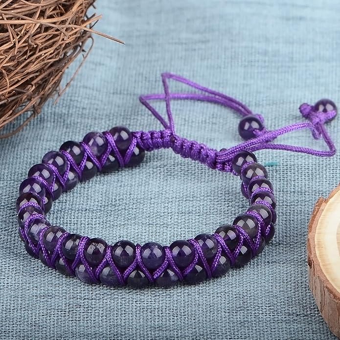MASSIVE BEADS Double Layer Natural Chakra Healing Power Crystals Macrame Bracelet Yoga Stone Beads Gemstone Meditation Relax Anxiety Bangle for Unisex Women Men