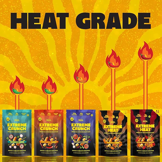 Daal By Keen Crunchy Mung Bean Snacks – Buffalo Chutney – Plant-Based Protein, High Fiber, Gluten-Free, Nut-Free – Mix into Salads or Enjoy as an On-the-Go Snack – 1 Resealable Pack, 4.76 oz