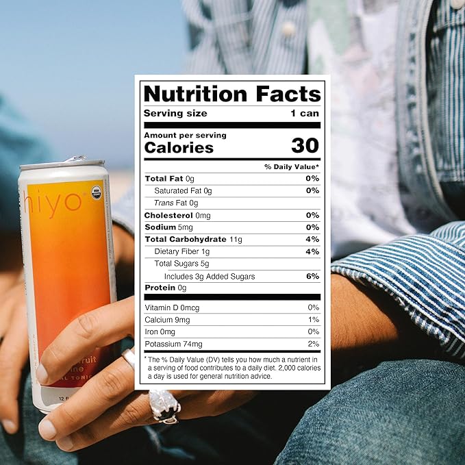 Hiyo Organic Social Tonic- Passion Fruit Tangerine, 12 Pack – N.A. Functional Seltzer, Sparkling Water Crafted with Organic Adaptogens, Nootropics, & Botanicals