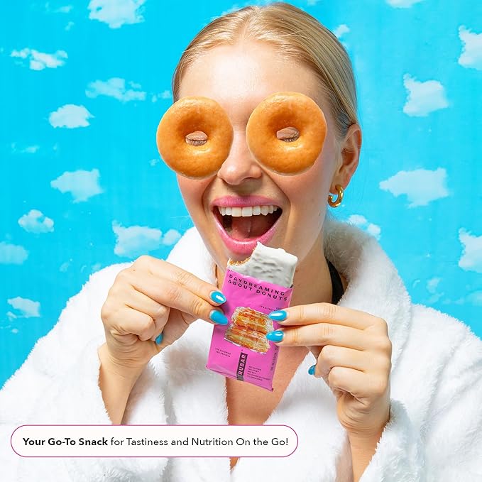 TRUBAR Vegan Protein Bar, Daydreaming About Donuts, Gluten Free, Plant Based, High Fiber, Dairy Free, Non GMO, Low Fat, No Sugar Alcohols, 12G Lean Protein, 13G Fiber, Healthy Snack Bars, 12 CT