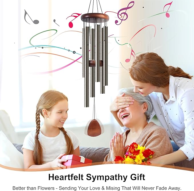 Large Aluminium Wind Chimes 37" Inches to Create a Zen Atmosphere Suitable for Outdoor, Garden, Patio Decoration Wind Chimes with Wind Catcher Suitable as A Gift for Unisex(2 Pack Copper)