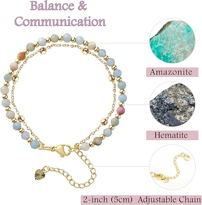 Farfume Crystal Bracelet Beaded Bracelets for Women 4mm Natural Stone Beads Gemstone Handmade Anxiety Jewelry Gifts