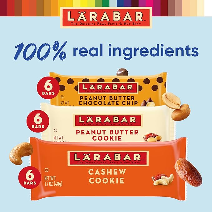 Larabar Variety Pack, Gluten Free Vegan Fruit & Nut Bars, 18 Bars, 1 lb 14 oz