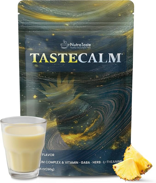 Calm Magnesium Powder, Ashwagandha, L-Theanine, GABA & 6 Mushrooms | Magnesium Glycinate Supplement for Relaxation & Calm Support | Non-GMO, Gluten-Free, Pineapple Flavor, 6.35oz