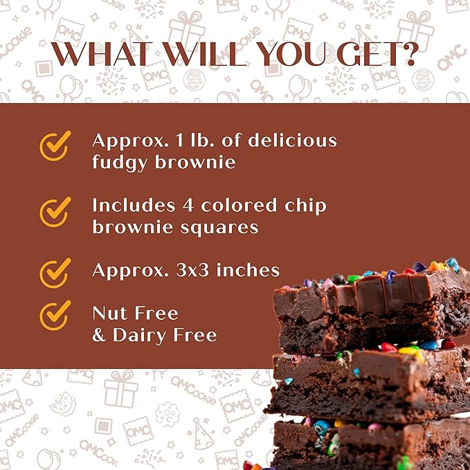 Gourmet Chocolate Brownies Gift Basket Cookie Gifts, Prime Corporate for Men Women Birthday Anniversary Get Well Soon | Nut Free