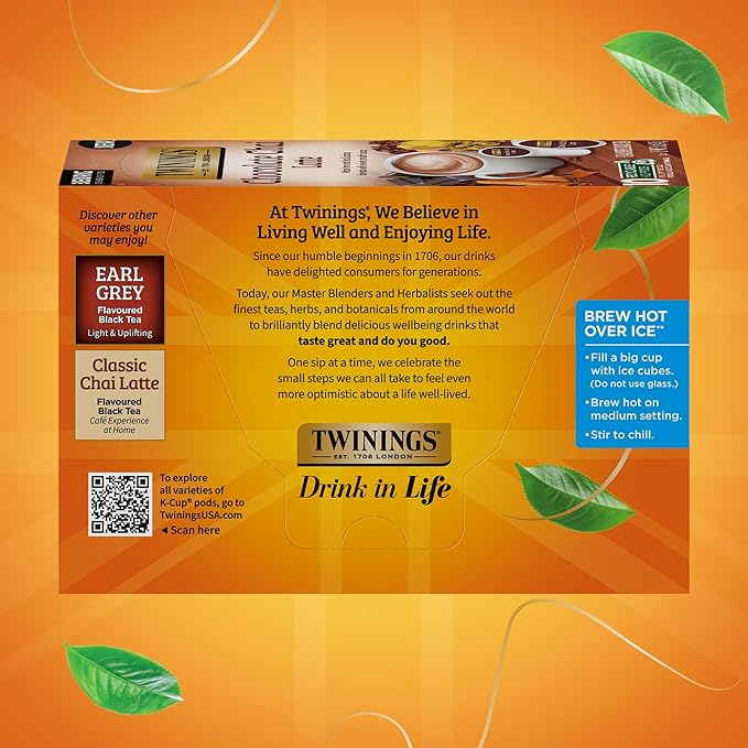 NEW Twinings Chocolate Chai Latte Tea 60 K-Cup Pods for Keurig, 10 Count (Pack of 6), Velvety Smooth Cocoa with Real Spiced Tea, Caffeinated, Enjoy Hot or Iced