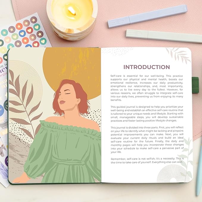 Clever Fox Self-Care Journal Premium – Daily Gratitude & Mental Health Notebook for Women – Reflection & Personal Development Journal (Forest Green)