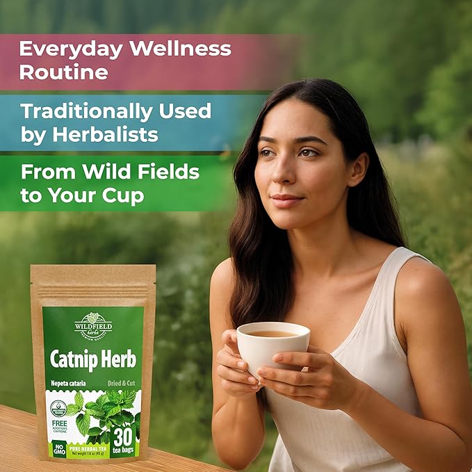 30 Bags Catnip Tea Catnip Herb Tea (Nepeta L.) - 30 Count 1.5g Bags Cat Nip Leaf Herb Hierba Gatera