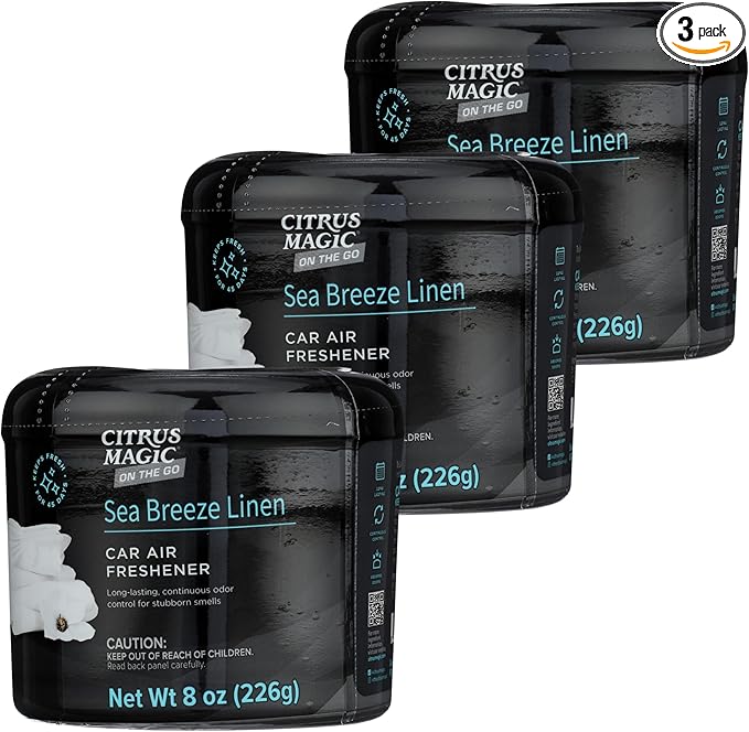 Citrus Magic On The Go Solid Air Absorber Sea Breeze Linen, Pack of 3, 8-Ounces Each (866472509)