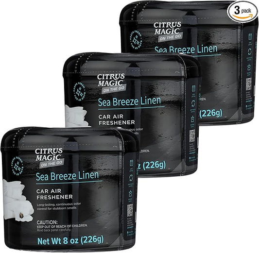 Citrus Magic On The Go Solid Air Absorber Sea Breeze Linen, Pack of 3, 8-Ounces Each (866472509)