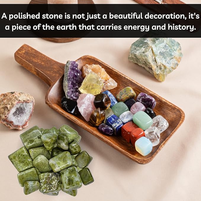 Amazing Gemstone Vesuvianite Crystals and Healing Stones Tumbled - 1000+ Carats Vesuvianite Stone, Natural Healing Stones for Energy Balance, Stress Relief - Polished Gems Rocks