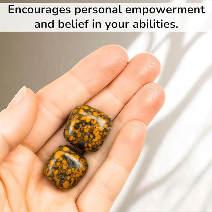 Amazing Gemstone Fruit Jasper Crystals and Healing Stones Tumbled - 1 oz African Bloodstone Stone, Healing Stones for Energy Balance, Premium Polished Gems Rocks for Meditation and Wellness