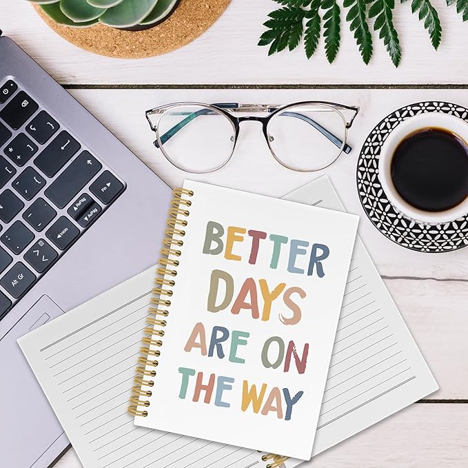 Boho Mental Health Spiral Notebook, Positive Affirmation Journaling Notebooks for Women, Mental Health Hardcover Journals for Office 160 Pages 5.5 x 8.3 Inch, Inspirational Motivational Gifts