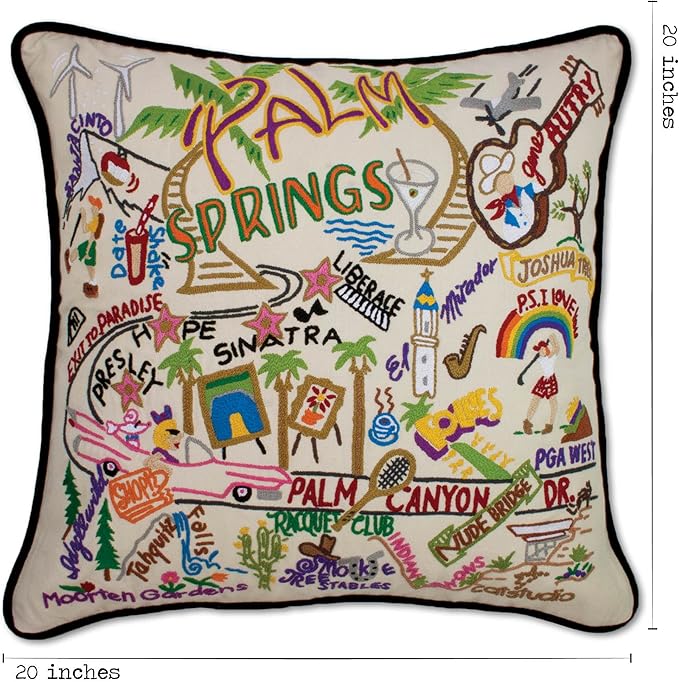 Catstudio Palm Springs Embroidered Decorative Throw Pillow