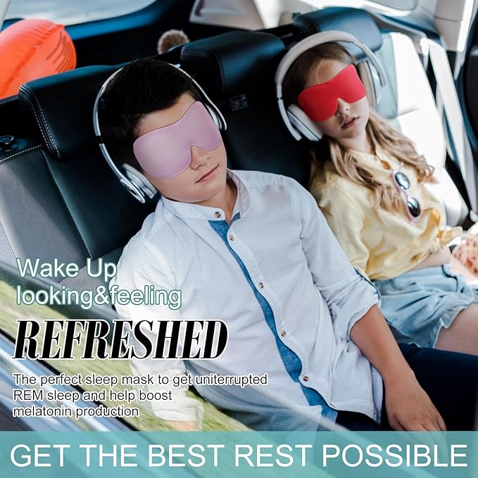 Bencailor 8 Pcs Sleep Eye Mask 3D Contoured Eyes Mask Blackout Eye Covers for Sleeping with Adjustable Strap Light Night Blindfolds Soft Comfy Eyes Shade for Women Men (Medium,Solid Color)