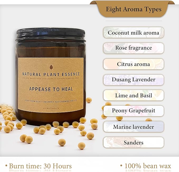 Eucalyptus &Basil Scented jar Candles for Women Jar Candle 7oz Burns 30 Hours. Handmade Soy Wax Healing Candle Ideal for Bedroom, Kitchen, Bath