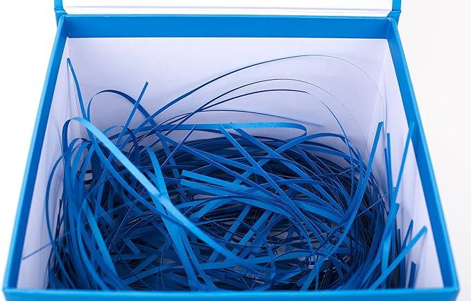 Hallmark Medium Gift Box with Lid and Shredded Paper Fill (Blue 7 inch Box) for Birthdays, Graduations, Anniversaries, Father's Day, Christmas, Valentine's Day, All Occasion