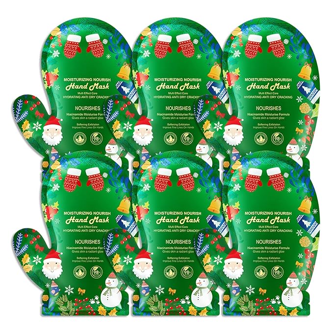 Hand Mask Moisturizing Gloves 6 Pack,Hydrating Hand Mask for Women,Soft Gloves for Dry Cracked Skin N