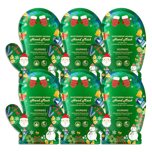 Hand Mask Moisturizing Gloves 6 Pack,Hydrating Hand Mask for Women,Soft Gloves for Dry Cracked Skin N