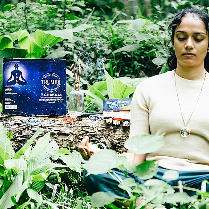 Chakra Incense Sticks - Total 120 Insence-Sticks (20 Insense x 6 Incents) - Incienso Incents-Sticks for 7 Chakra Meditation Muladhara Sacral Manipura Heart Throat Crown Ajna + Incense Holder