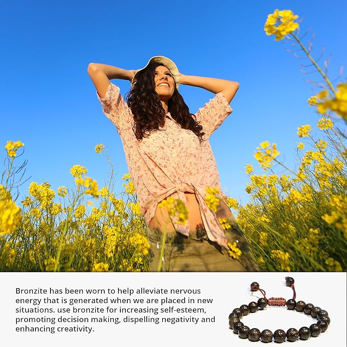 Energy Protection Crystal Handmade Adjustable Bead Bracelet Perfect for Men, Women’s Gift - Gemstone Healing Stretch Bracelet Pulsera Para Hombre Mujer Stocking Stuffer