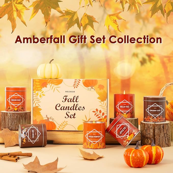 Fireside Night Fall Scented Candle – 9 oz Soy Wax in Travel-Friendly Reusable Tin, Non-Toxic & Clean Burning, 50-Hour Burn – Cozy Autumn Fragrance, Holiday Gift & Fall Decor for Women & Men