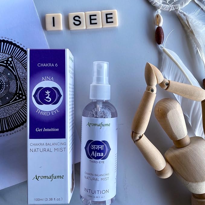Third Eye Chakra Natural Mist by Aromafume | 100ml/3.3 fl oz | Ajna | Aromatherapy Spray for Chakra Balance | Rose & Juniper Extracts | Essential Oil Spray for Meditation, Yoga, Reiki