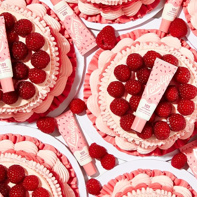 Lanolips 101 Ointment - Lanolin Lip Balm for Smooth, Hydrated & Healthy Lips - Multipurpose Lip Ointment with Lanolin Oil for Dry Lips, Cuticles & More - Raspberry Shortcake (0.52 oz)