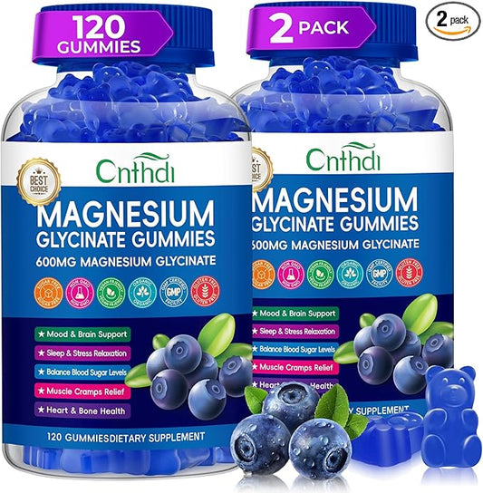 Magnesium Glycinate Gummies 600mg, Sugar Free Chewable Magnesium Gummies for Adults & Kids Relaxation, Bone Health, Stress Relief, Night Rest, No Melatonin, Gluten Free, Non GMO, Pectin, 240 Count