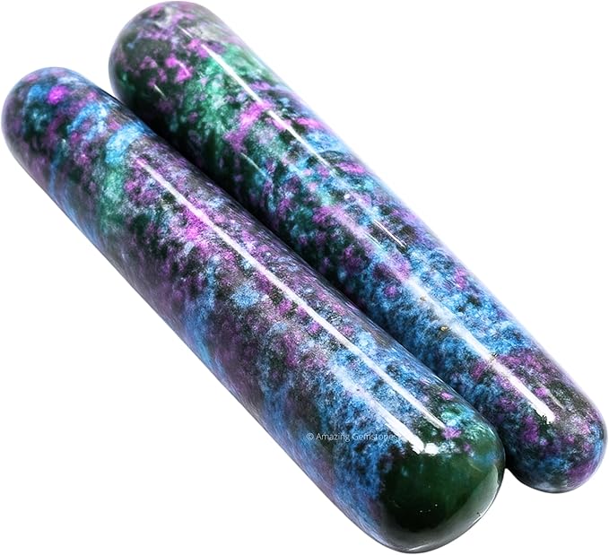 Amazing Gemstone Ruby Kyanite Crystal Wand Massage Stick - Pelvic Wand Gua Sha for Adults - Crystals and Healing Stones Massage Wands for Adults Gifts (Smooth)