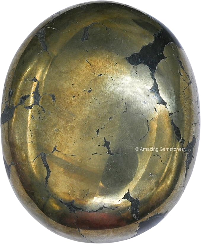 Amazing Gemstone Pyrite Crystals and Healing Stones - Large Palm Stone Crystals Piedra, Crystal for Good Luck, Positive Energy, Meditation - Unique Stocking Stuffers and Birthday Gifts for Women, Men