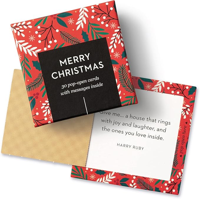 Compendium ThoughtFulls Pop-Open Cards — 2-Pack of Merry Christmas, Wish — 60 Pop-Open Cards, Each with a Different Message Inside