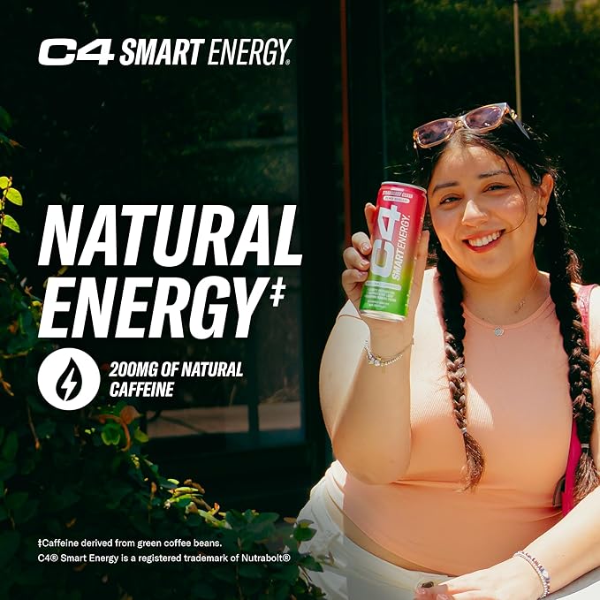 Cellucor C4 Smart Energy Drink - Sugar Free Performance Fuel & Nootropic Brain Booster, Coffee Substitute or Alternative | Black Cherry 12 Oz - 12 Pack