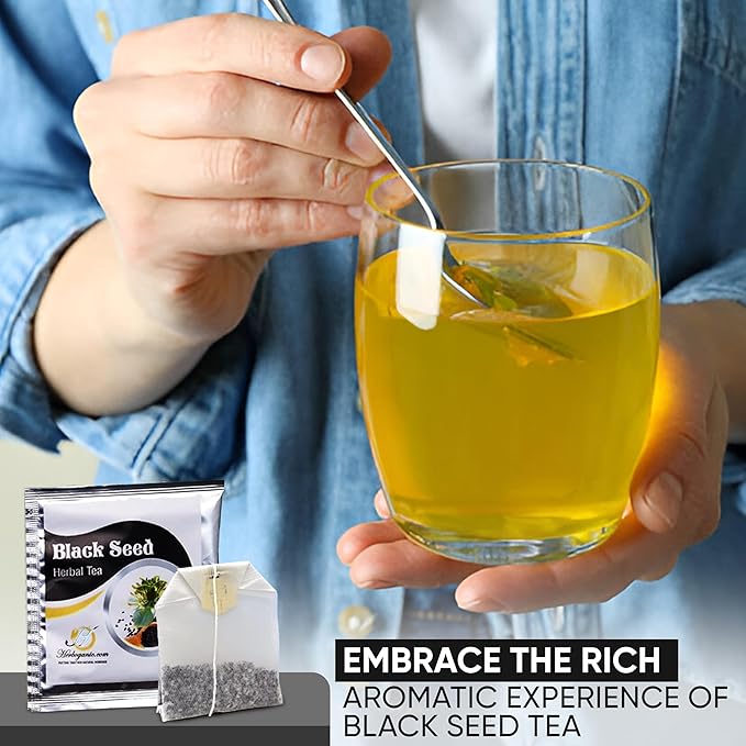 HERBOGANIC Black Seed Herbal Tea - Digestion Support and Immune Boost | Refreshing and Delicious Blend | Natural Ingredients | 20 Tea Bags