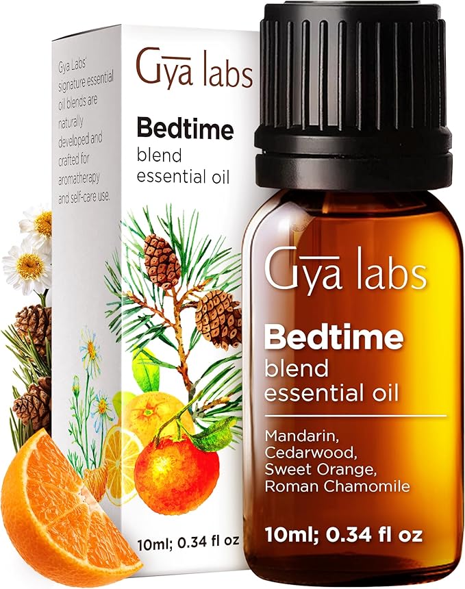 Gya Labs Bedtime Essential Oil for Aromatherapy – 0.34 Fl Oz – Premium Grade Essential Oils for Diffuser, Aromatherapy, Hair Care, Skin Care, Body, Massage & DIY Candle Making Scents