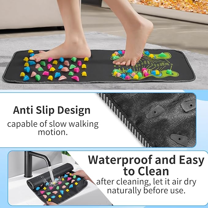 Foot Massage Acupressure Mat,Foot Therapy Anti-Fatigue Pressure Point Massage Mat and Standing and Walking Massage Pad for Stress,Pain and Fatigue Relieve（26 x 13 inches