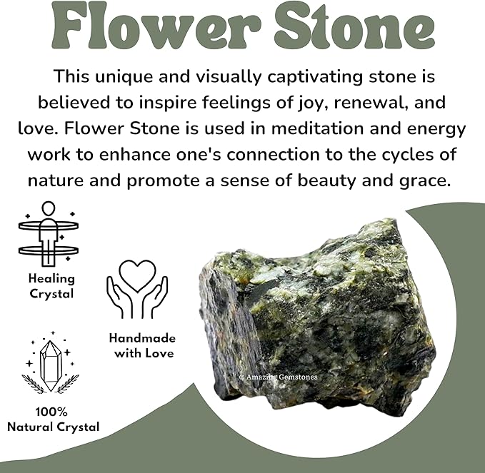 Amazing Gemstone Flower Stone Raw Crystals and Healing Stones, Natural Rocks for Tumbling - DIY Raw Stones and Crystals, 2 Pieces