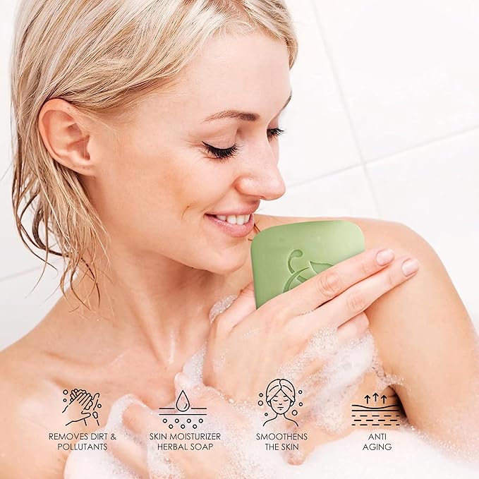 HERBOGANIC Jasmine Honey and Shea butter Herbal Soap | Pack of 6 of 5oz soap Bar | Ideal for Men and Women, Soothing and Nourishing Soap for Moisturization