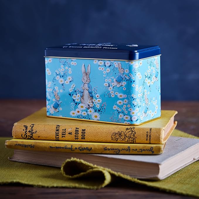 New English Teas Daisies Peter Rabbit Tea Tin with 40 English Breakfast Teabags