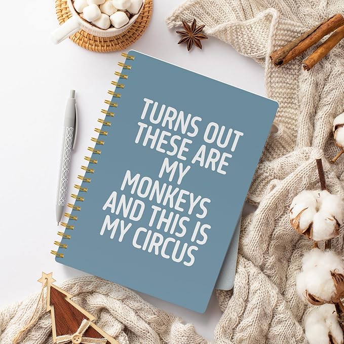 EKGJW Funny Notebooks for Work,Blue Aesthetic Journal, Funny Boss Day Gifts, Boss Gifts for Men Women, Funny Gifts for Boss, Boss Office Decor, Spiral Notebook 5.5x8.3 Inch