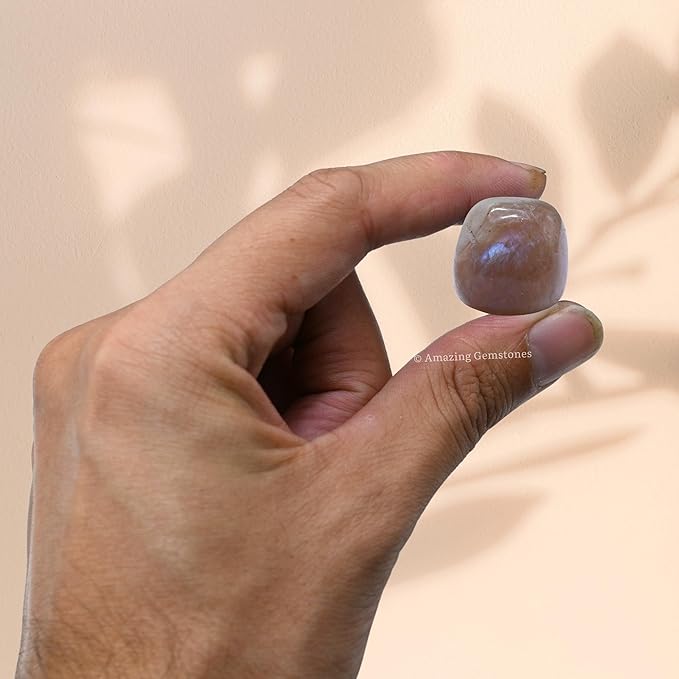 Amazing Gemstone Sun Moonstone Crystals and Healing Stones Tumbled - 1 Oz Sun Moonstone Stone, Natural Healing Stones for Energy Balance, Stress Relief - Polished Gems Rocks