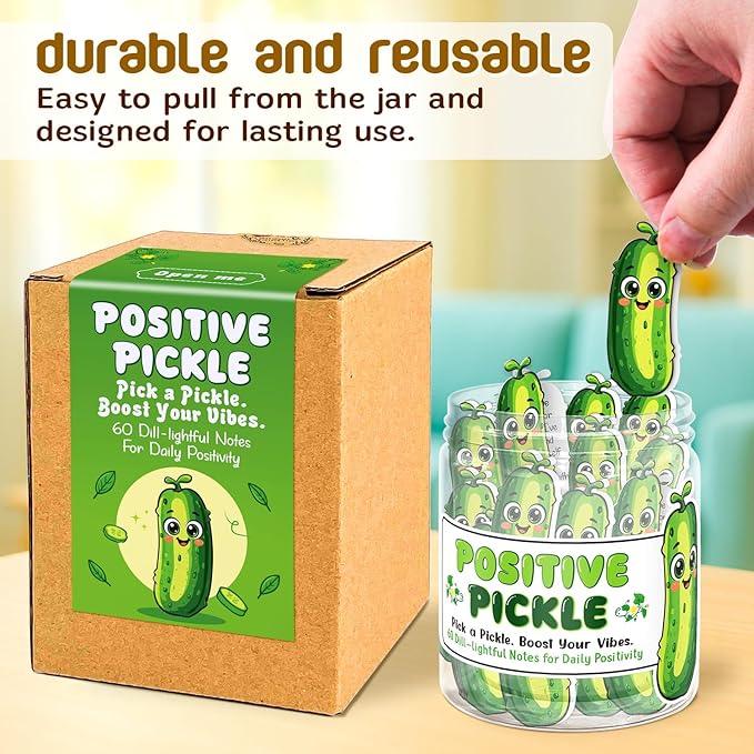 Emotional Support Pickle - 60 Positive Pickle Affirmation Cards for Women, Mom - Inspirational Gifts for Womens, Best Friend - Unique Birthday Gift for Women, Teen Girl Gifts Trendy Stuff