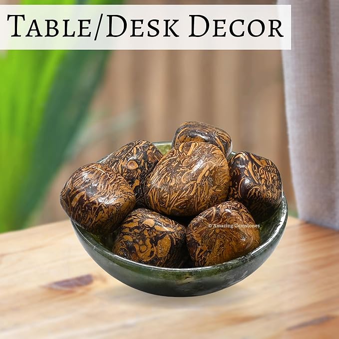 Amazing Gemstone Mariyam Jasper Crystals&Healing Stones - 1 oz Mariyam Jasper Stone, Natural Healing Stones for Energy Balance, Stress Relief - Premium Polished Gems Rocks for Meditation&Wellness