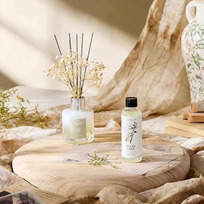 Airkeep Reed Diffuser Oil Refill/Clean Linen/3.38oz（100ml/1 Pack/Scented Oil Refill for Reed Diffuser Home Fragrance for Bedroom, Bathroom Office Home Decor