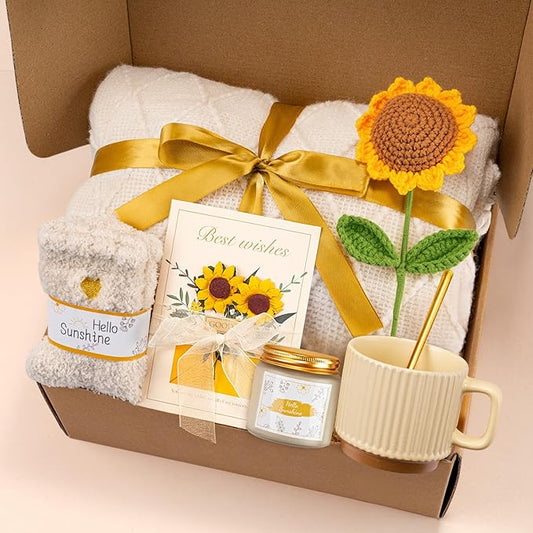 Sending Sunshine Gifts for Women, Birthday Gift Basket, Self Care Package, Thinking of You Get Well Gift, Relaxing Spa Gift Box for Her，Christmas, Mother’s Day, Valentine’s Day Gifts for Women