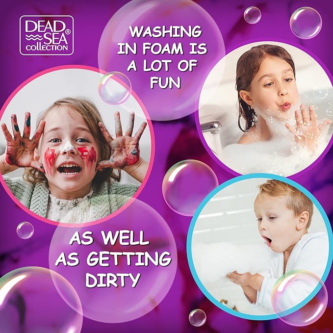 Dead Sea Collection Bubble Bath Kids with Lavender - Cleansing and Moisturizing Liquid Bath Bubbles - Lavender Oil and Pure Dead Sea Minerals - Pack of 2 Large Bottles (67.6 fl.oz)