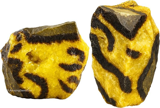 Amazing Gemstone 2 Pieces Septarian Raw Crystals and Healing Stones, Natural Rocks for Tumbling and DIY Raw Stones and Crystals