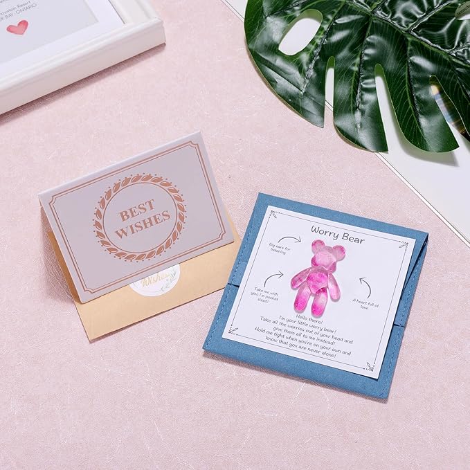 Pocket Bear Hug, Anxiety Relief Gifts for Men Women, Mental Health Positivity Gift, Autism Fidget Gifts, Stress Relief Gift for Her, Back to School Reminder of Comfort, Galaxy Pink