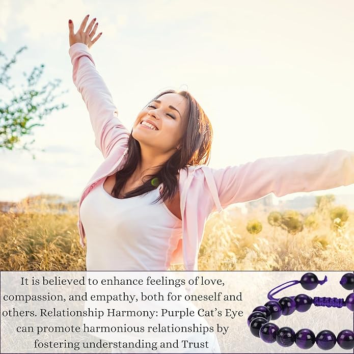 Energy Protection Crystal Handmade Adjustable Bead Bracelet Perfect for Men, Women’s Gift - Gemstone Healing Stretch Bracelet Pulsera Para Hombre Mujer Stocking Stuffer